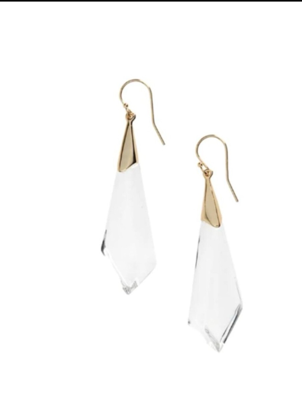 Alexis Bittar Frosted Crystal and Gold Drop Earrings - Picture 3 of 3